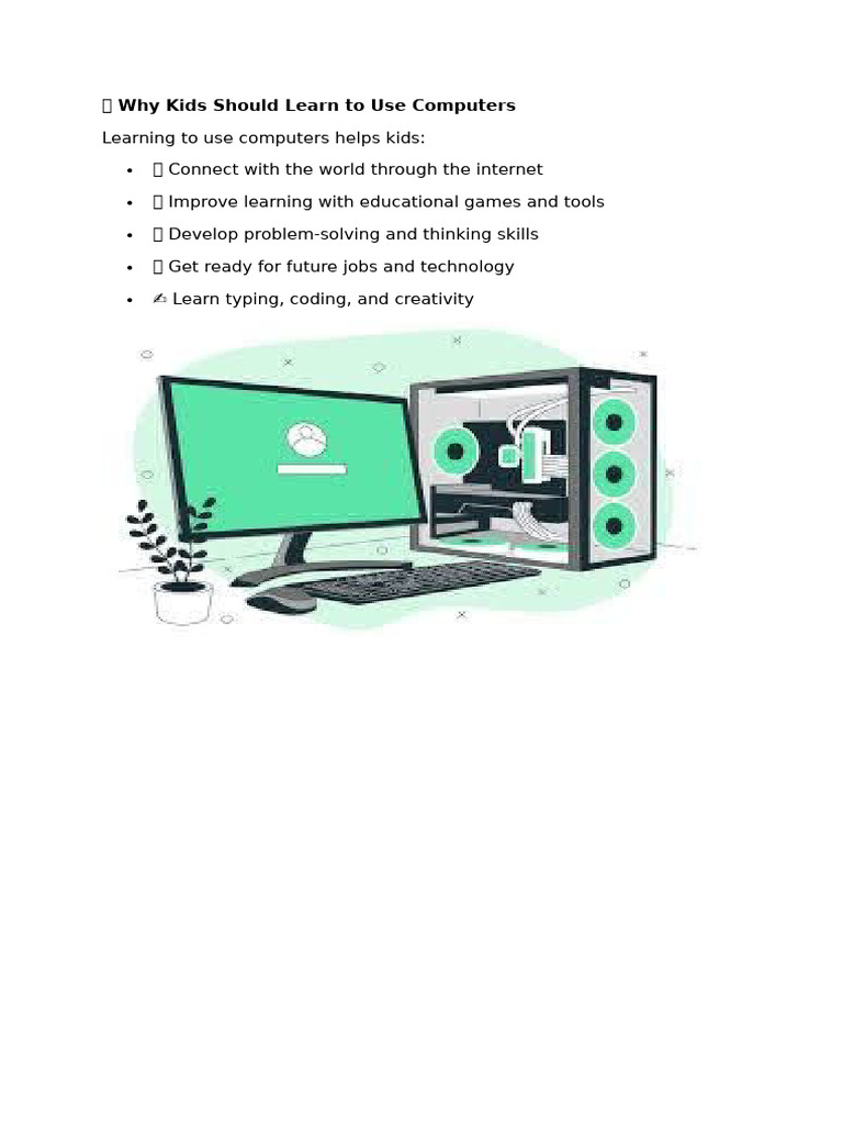Benefits of Computer Skills for Kids | PDF