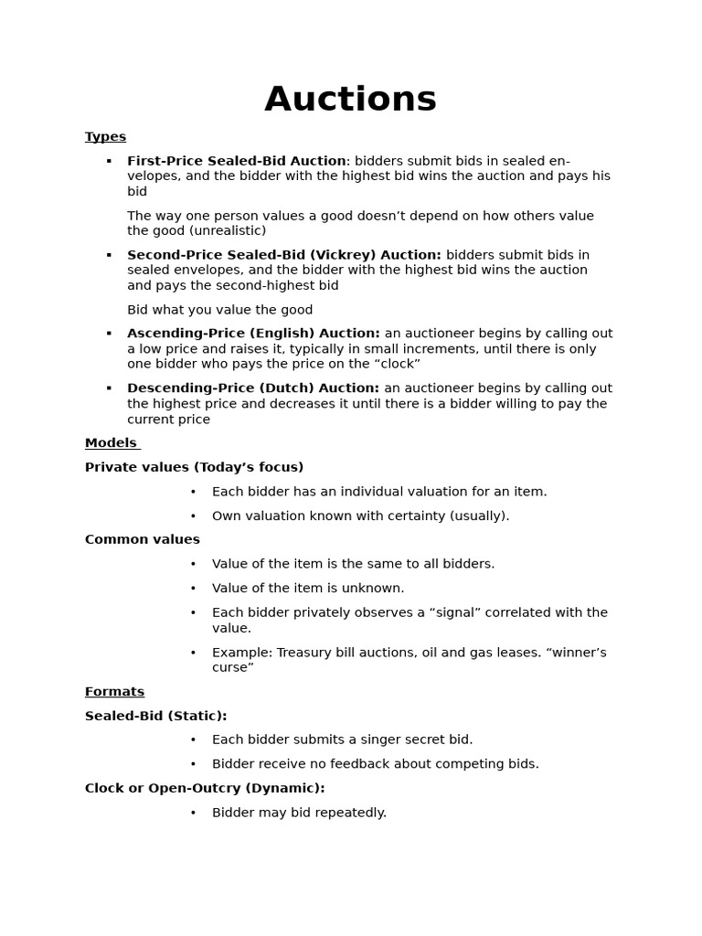 Papers | PDF | Auction | Auction Theory