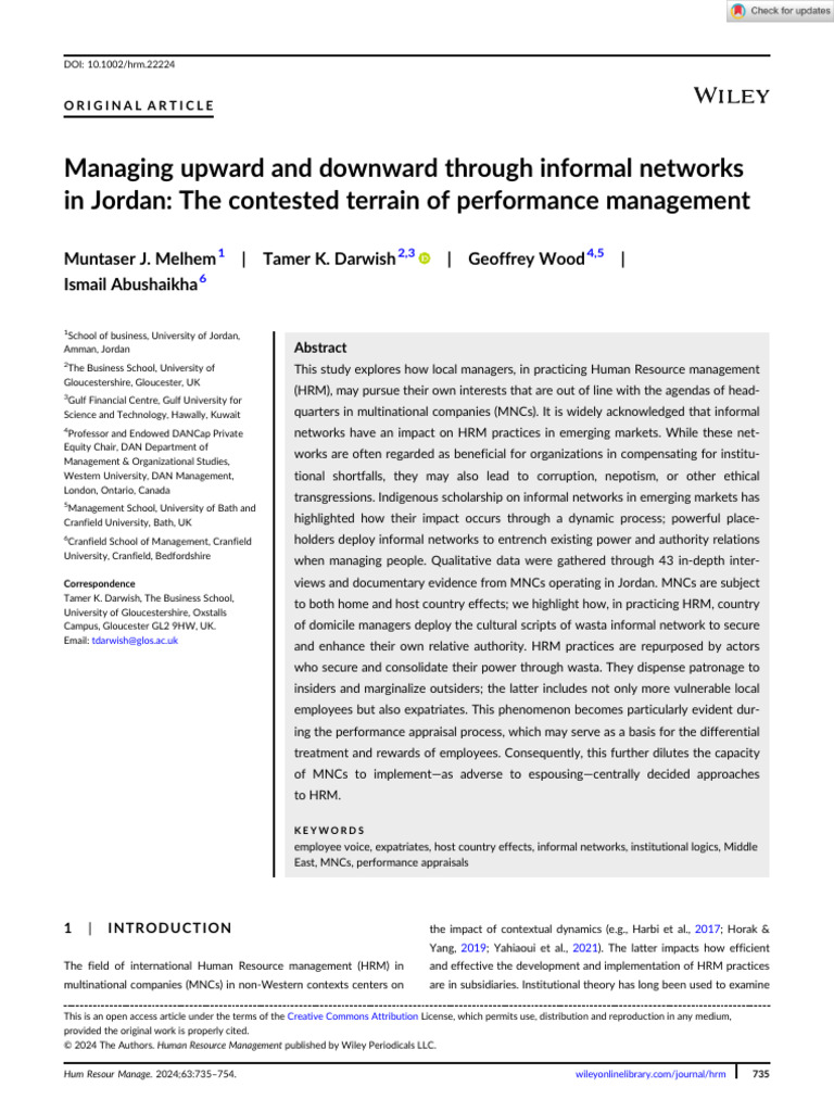 [3]. Managing Upward and Downward Through Informal Networks in Jordan ...