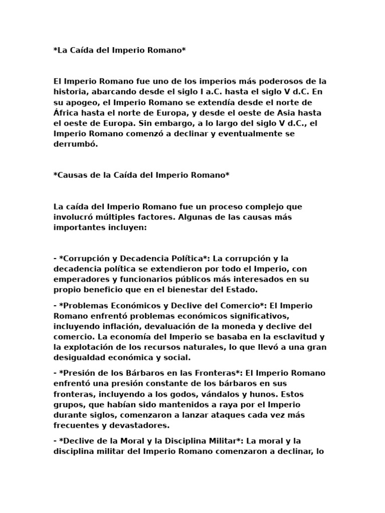 La Caida Del Imperio Romano. | PDF | imperio Romano | imperio Bizantino
