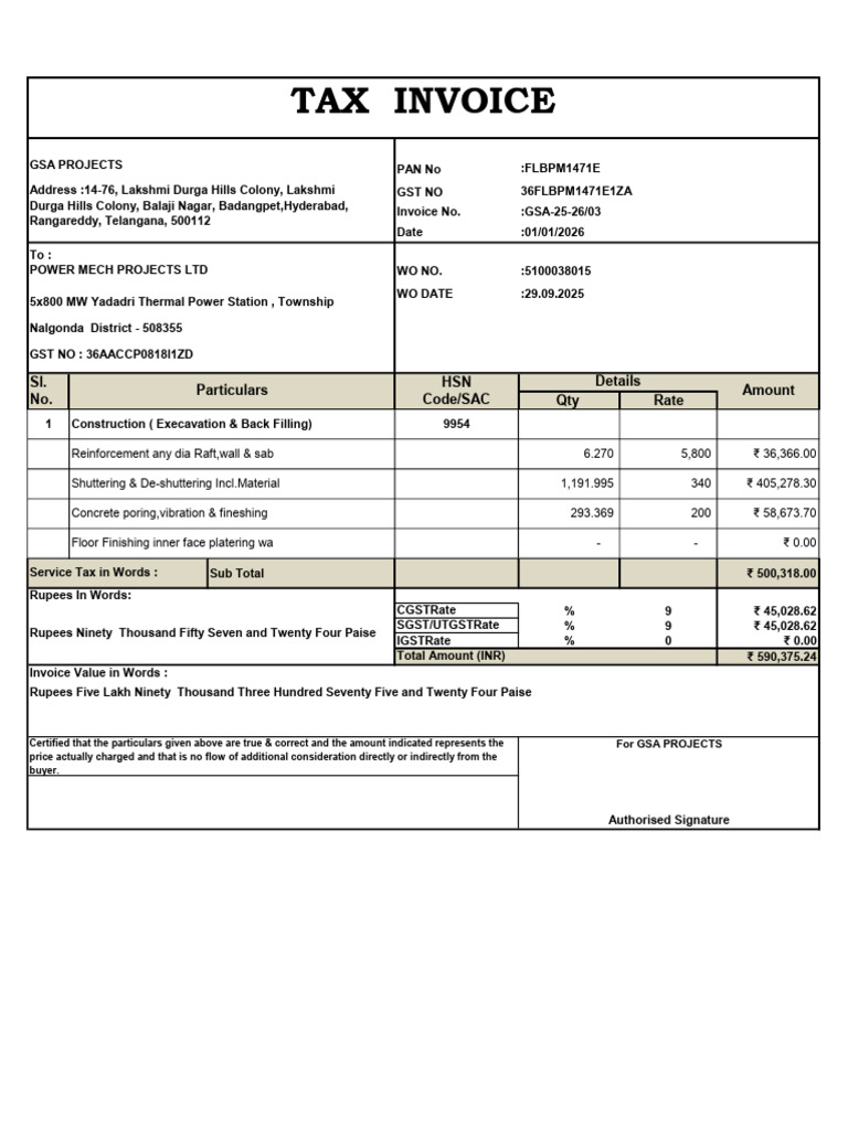 Invoice 03 Sample | PDF | Taxes | Payments