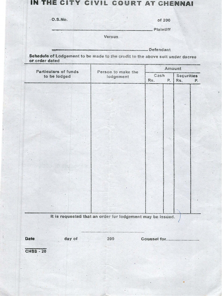 Lodgement Schedule 0001 | PDF