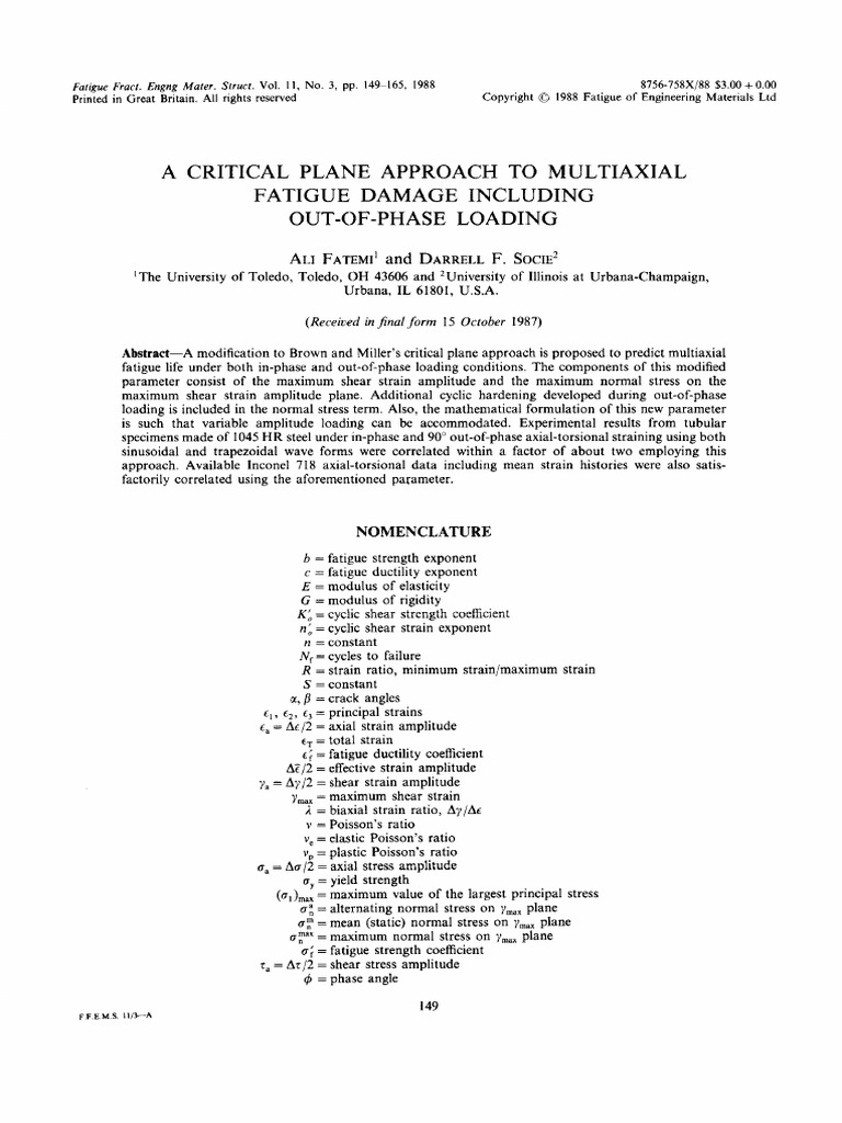 Multiaxial Fatigue Damage Analysis | PDF | Fatigue (Material) | Fracture