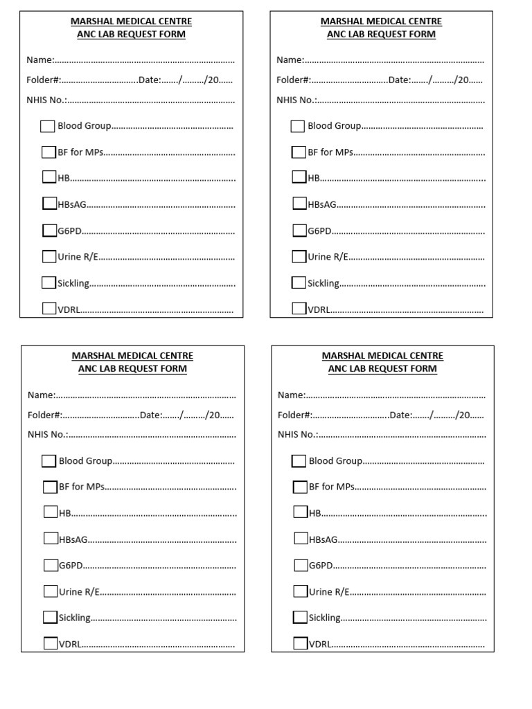 ANC LAB Request Form | PDF