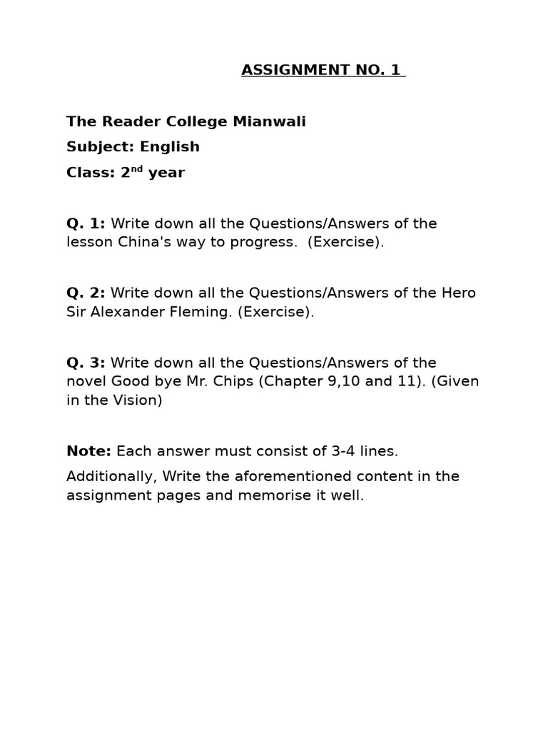 Assignment No. 1 | PDF