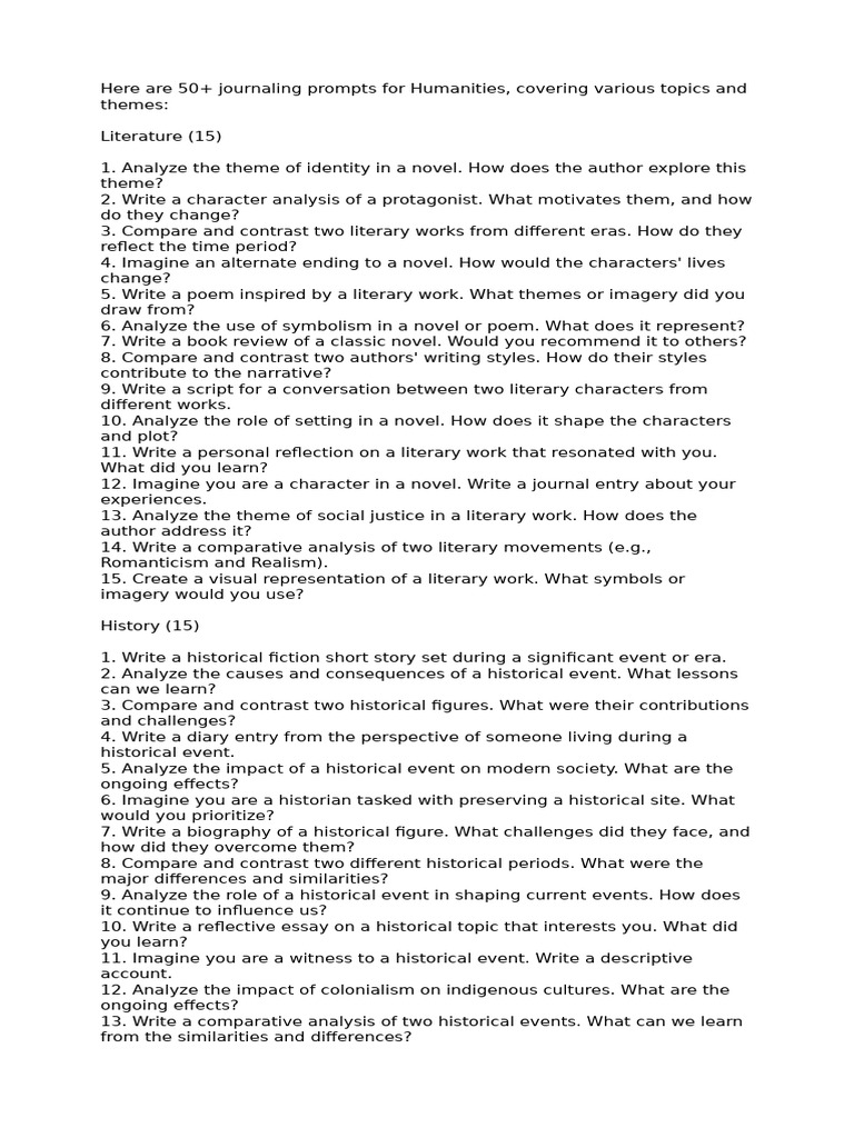 Humanities Activity | PDF | Art Therapy | Novels
