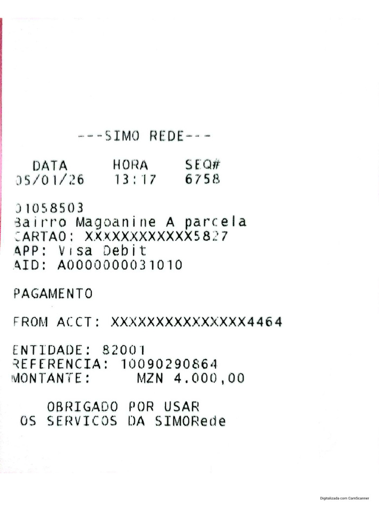 Comprovativo de Pagamento Da Recorrência de Análise Matemática I de ...