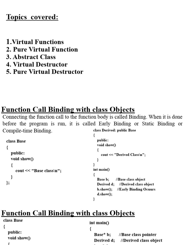 Understanding Virtual Functions in C++ | PDF | C++ | Pointer (Computer ...