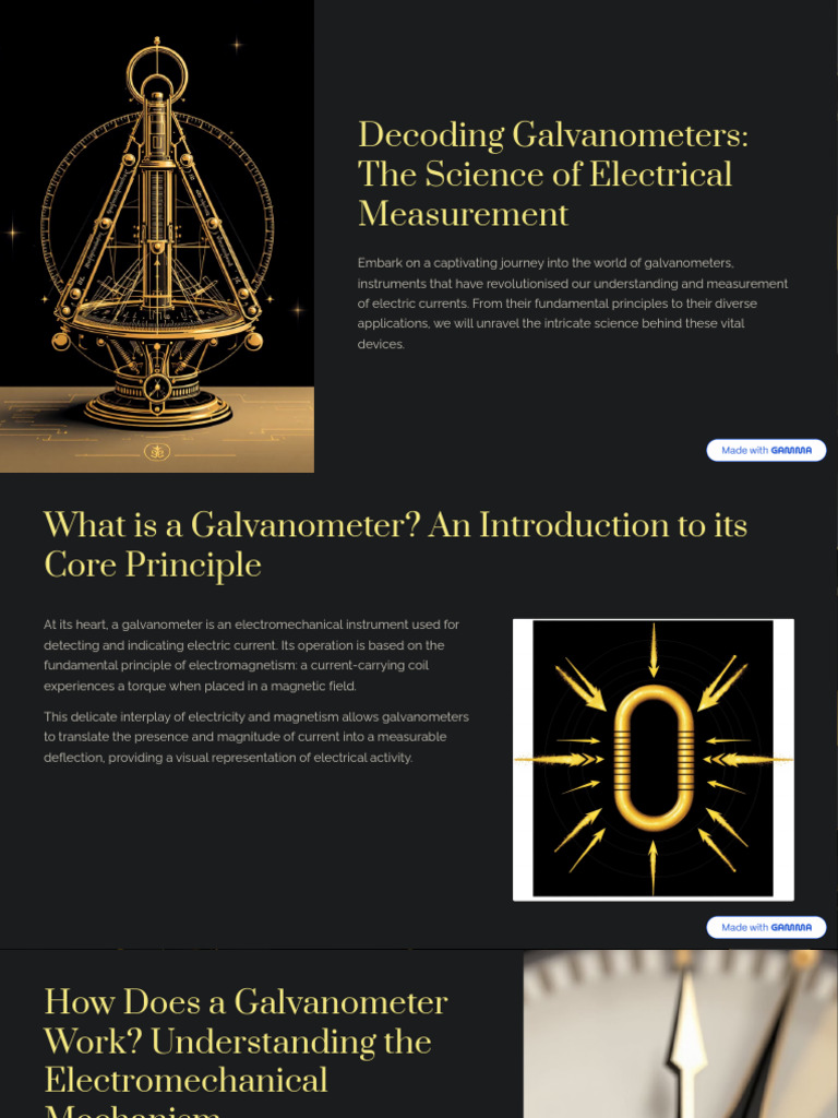Decoding Galvanometers The Science of Electrical Measurement | PDF