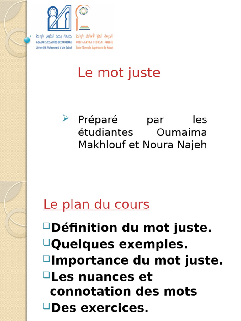 L'Importance du Mot Juste en Communication | PDF | Phrase