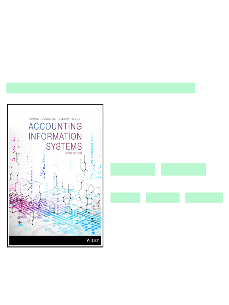 Accounting Information Systems 5th Edition by Alison Parkes available ...