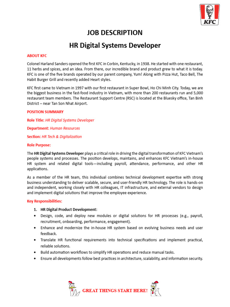 HR Digital Systems Developer at KFC | PDF | Computer Security | Security