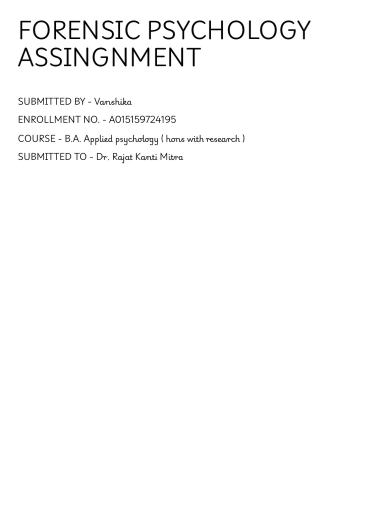 FORENSIC PSYCHOLOGY | PDF | Genocides | Rwandan Genocide