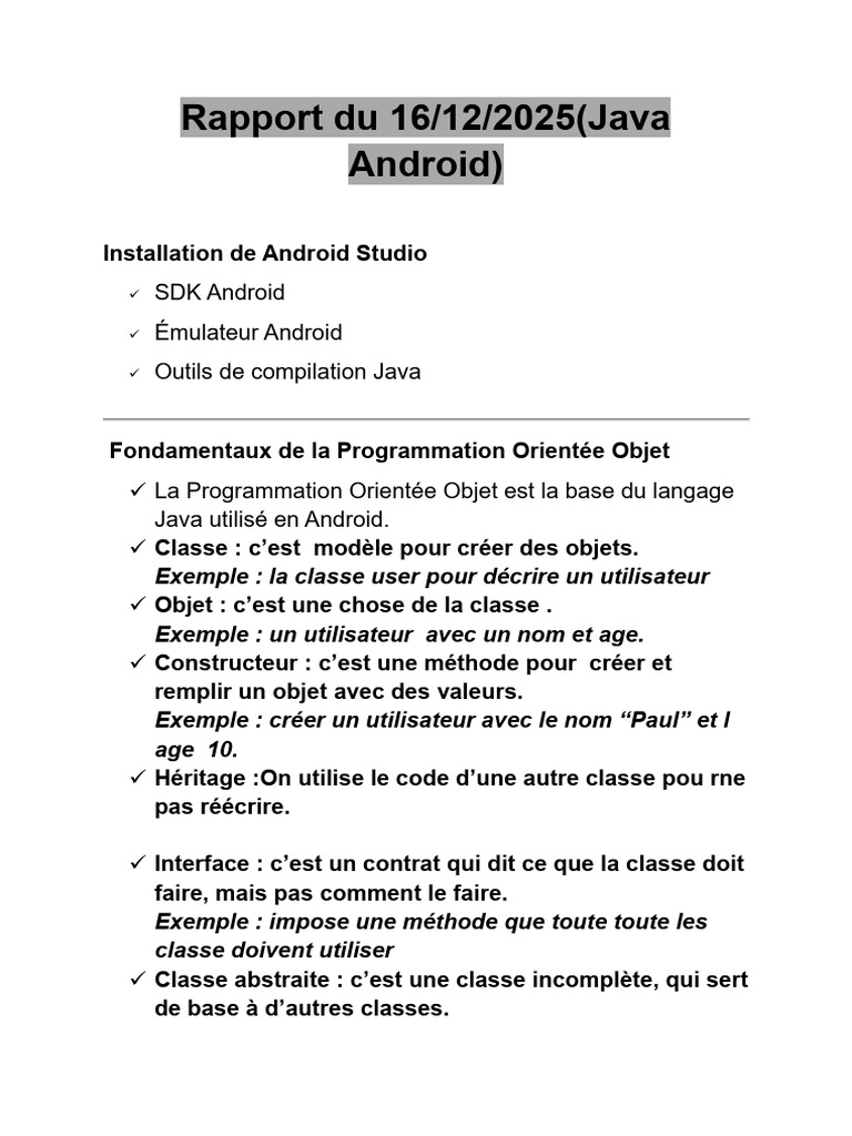 Guide de développement Android Java | PDF | Android (Système d ...