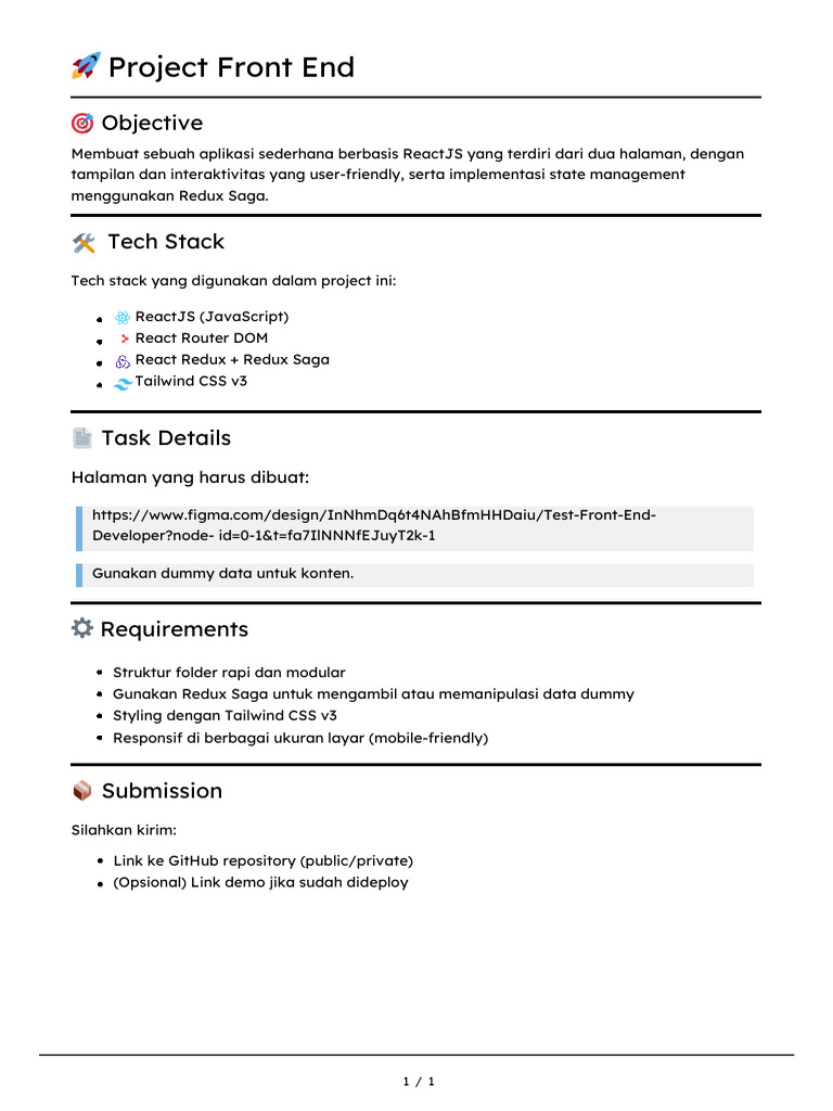 Project Front End | PDF
