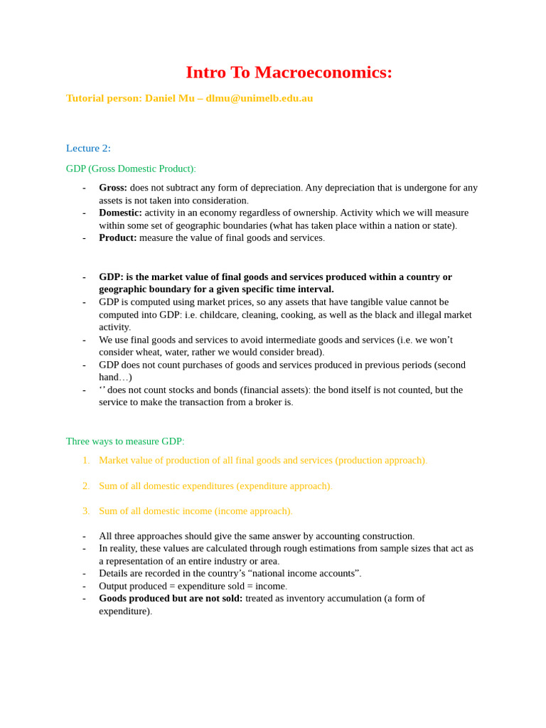Understanding GDP and Economic Indicators | PDF | Cost Of Living ...