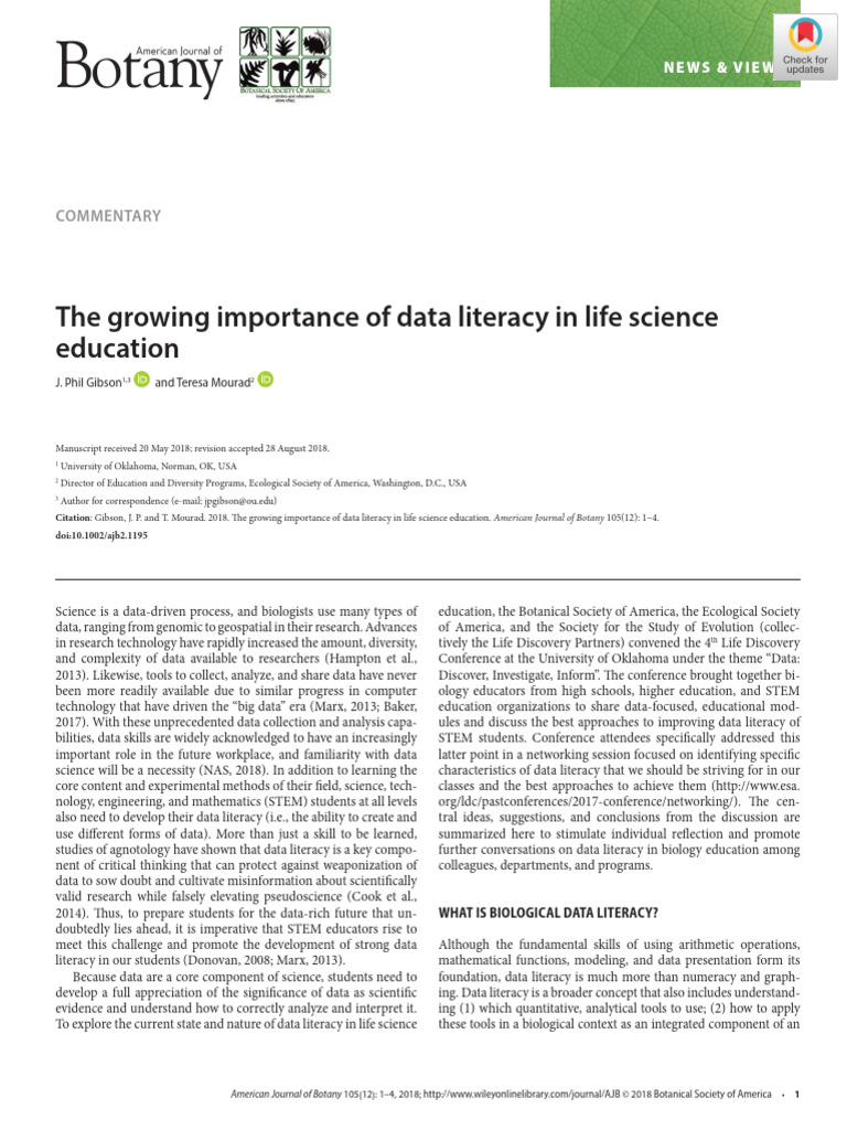 Enhancing Data Literacy in STEM Education | PDF | Statistics | Data