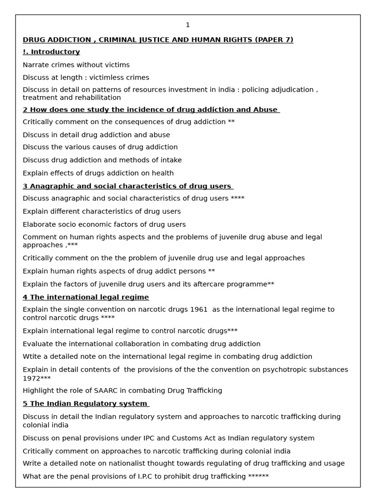 Drug Addiction and Human Rights Issues | PDF | Drugs | Substance Abuse