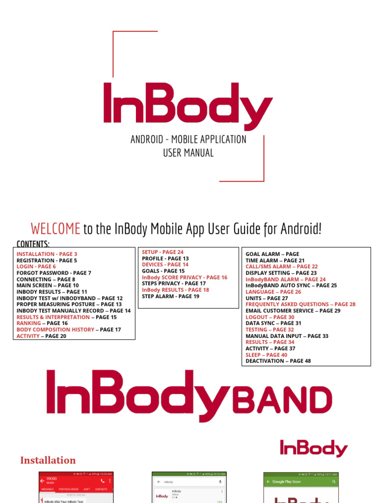 InBody Mobile App User Manual for Android | PDF | Mobile App | Android ...