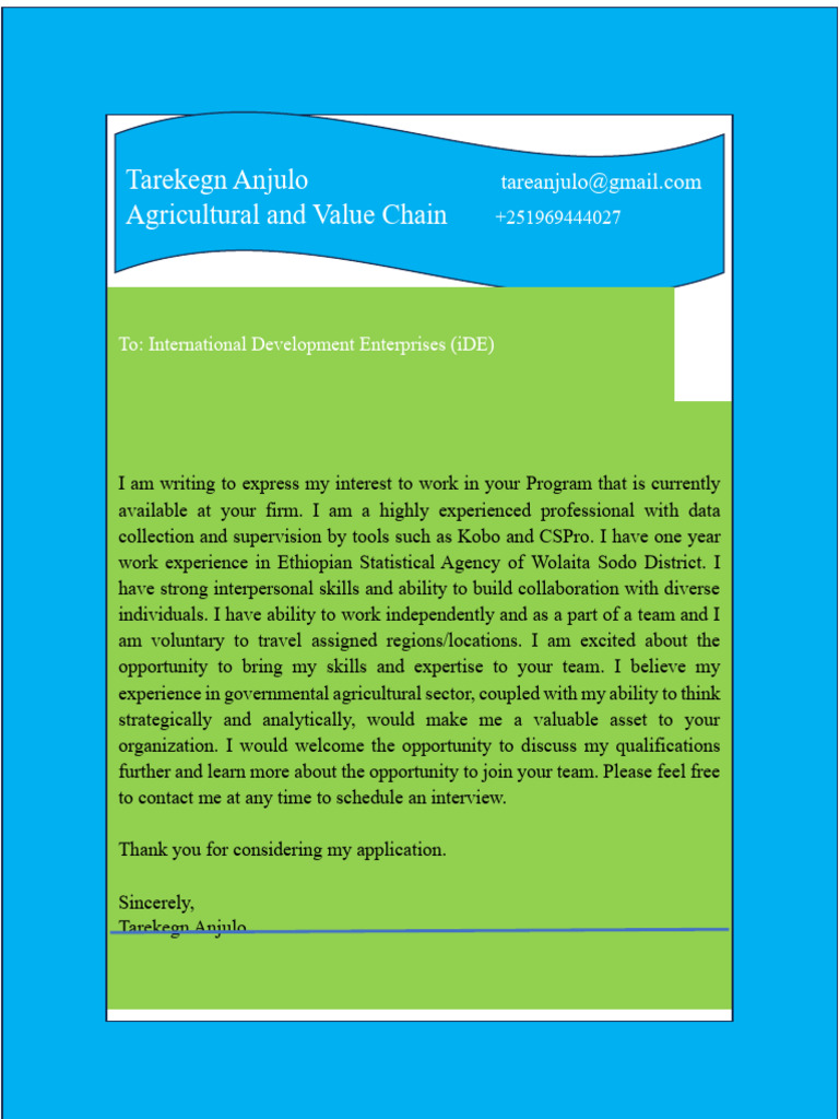 Application for Agricultural Program Role | PDF