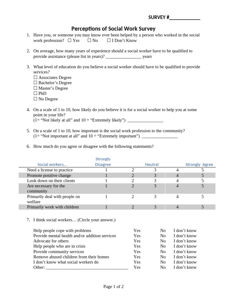 Social Work Perception Survey Insights | PDF | White Americans | Social ...
