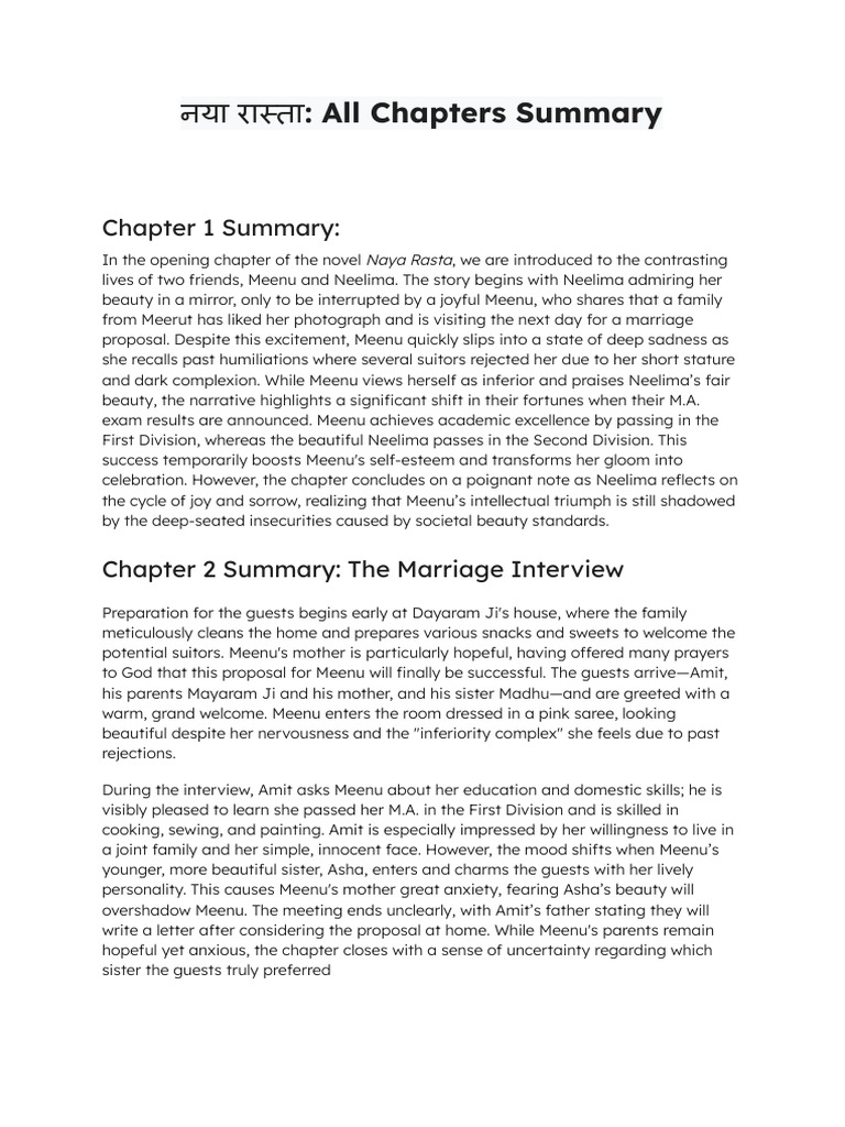 Naya Rasta: Chapter Summaries Overview | PDF | Forgiveness