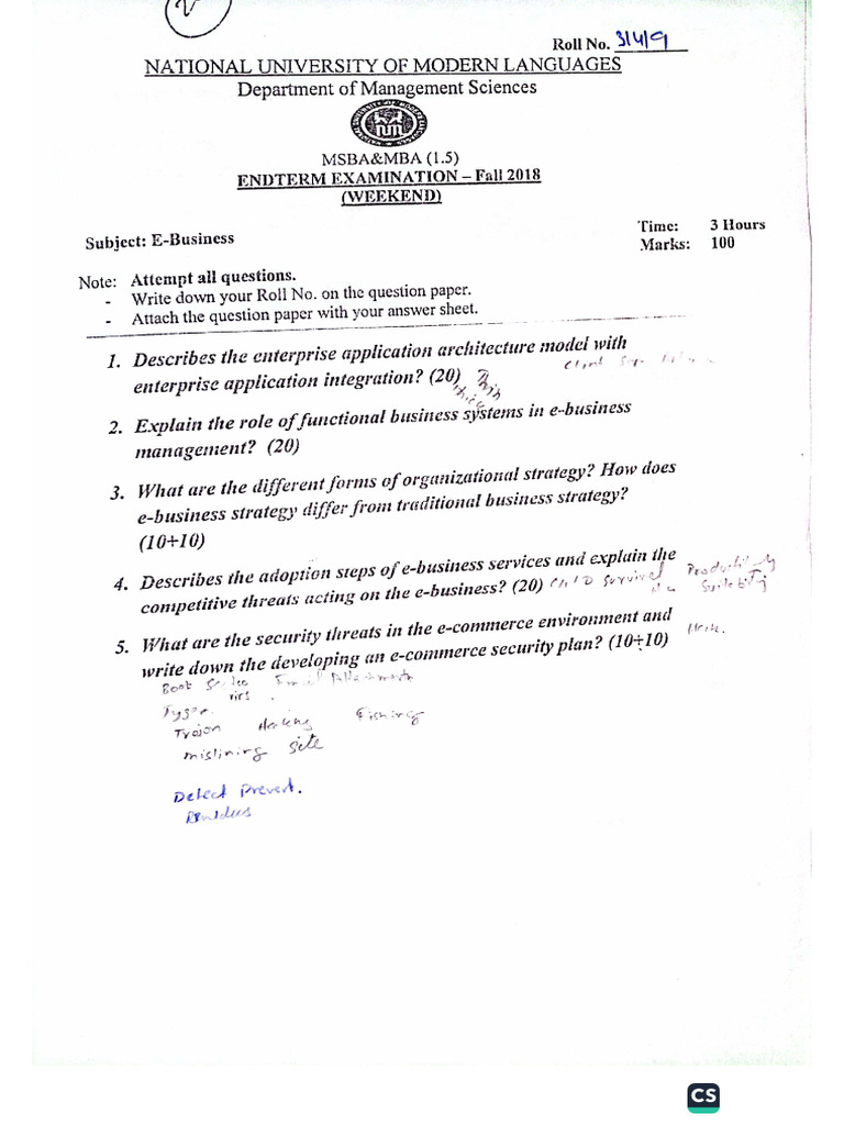 EB Sample Paper | PDF