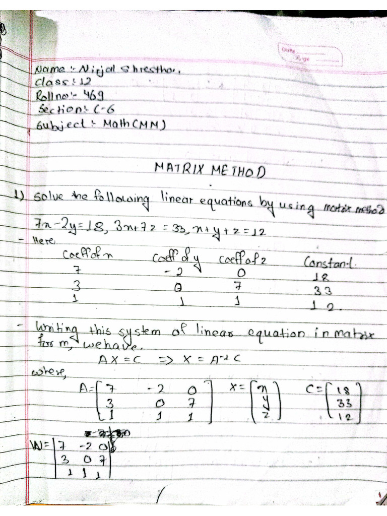 Math Inverse Matrix | PDF