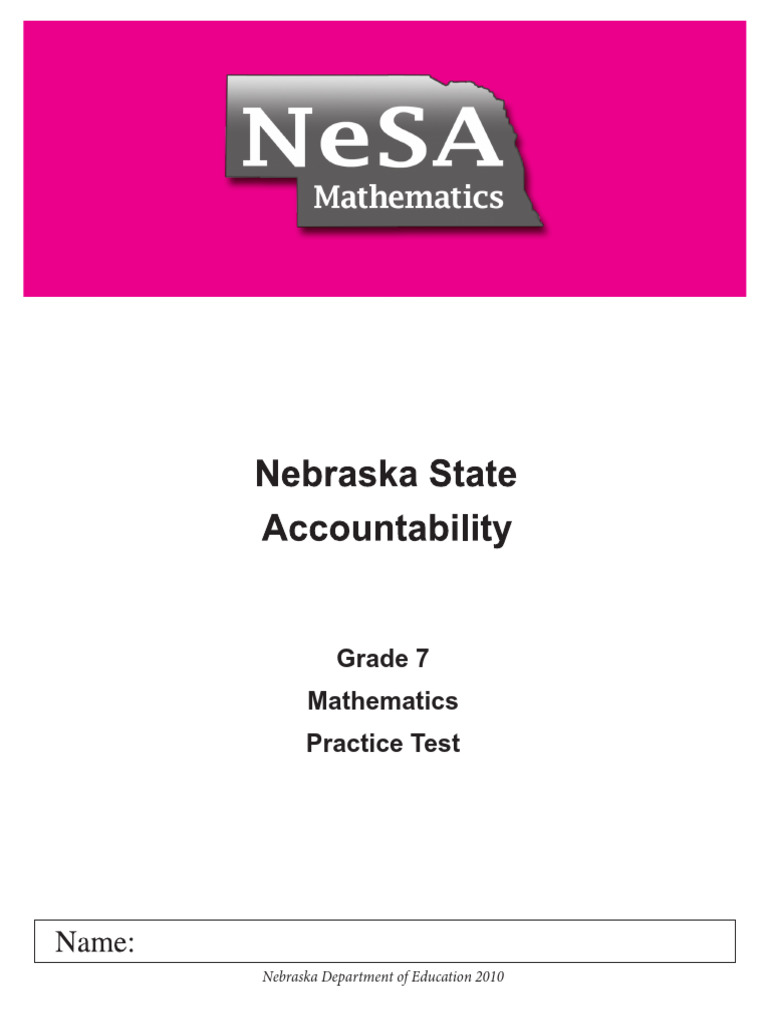 Grade 7 Math Practice Test Nebraska | PDF | Pound (Mass) | Units Of ...