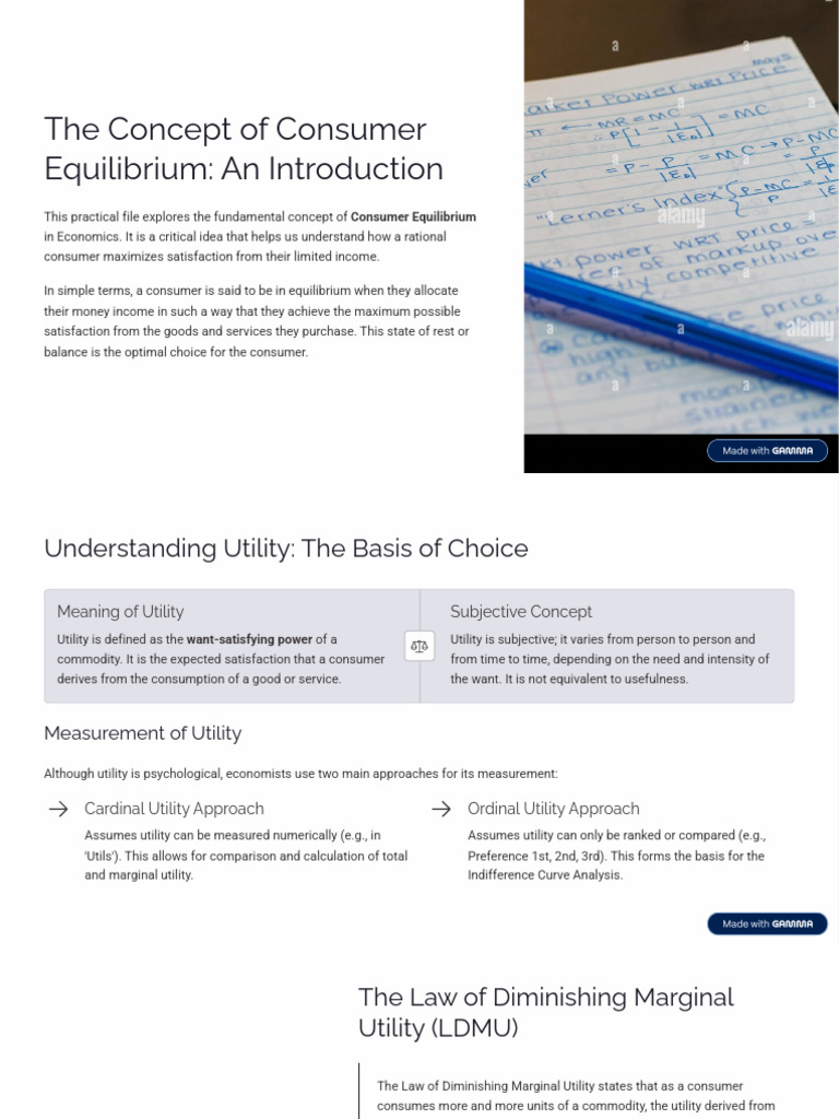 Understanding Consumer Equilibrium in Economics | PDF | Utility ...