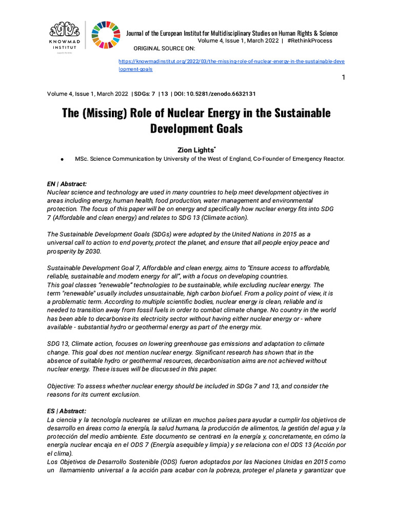 En _ the (Missing) Role of Nuclear Energy in the Sustainable ...