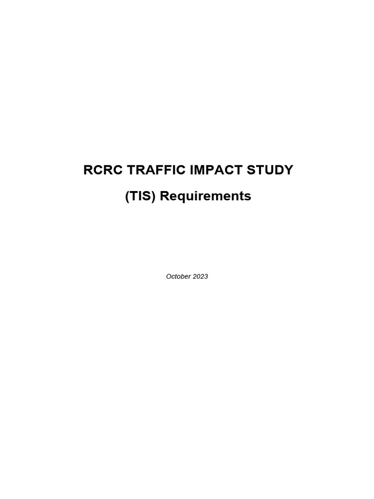 RCRC Traffic Impact Study Requirements | PDF | Transport