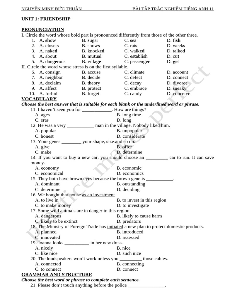English 11 Multiple Choice Exercises | PDF | Cost Of Living | Literacy