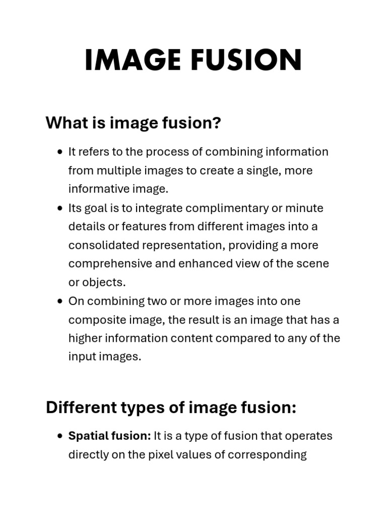 Understanding Image Fusion Techniques | PDF | Image | Imaging