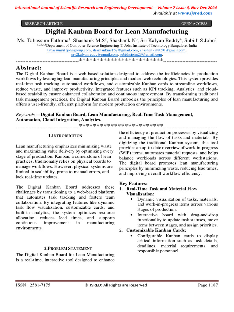 Digital Kanban Board for Lean Manufacturing | PDF | Cloud Computing ...
