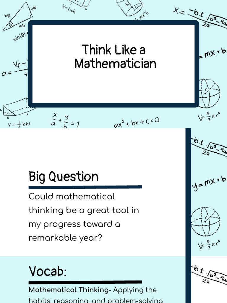 Enhancing Progress with Mathematical Thinking | PDF