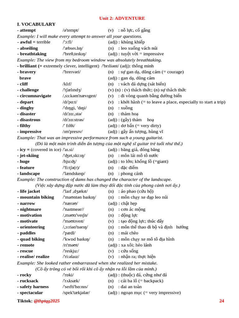Lý Thuyết Unit 2 & Unit 3 | PDF