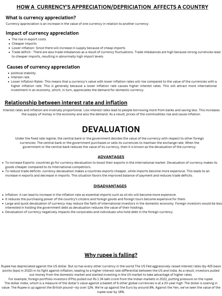 Currency Appreciation and Depreciation Effects | PDF | Special Drawing ...