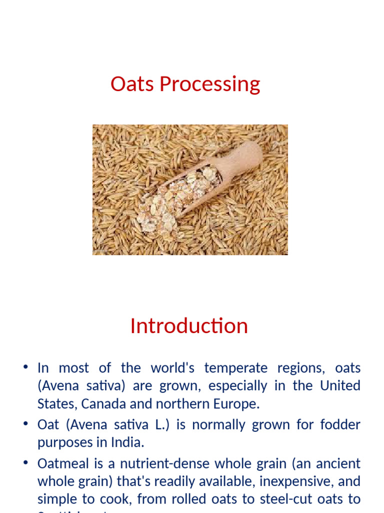Oats Processing: Methods & Nutritional Benefits | PDF | Oat | Oatmeal