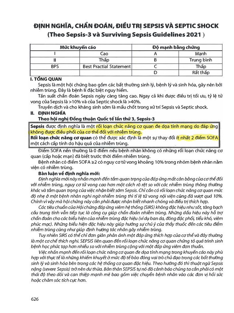 Sepsis Và Septic Shock | PDF