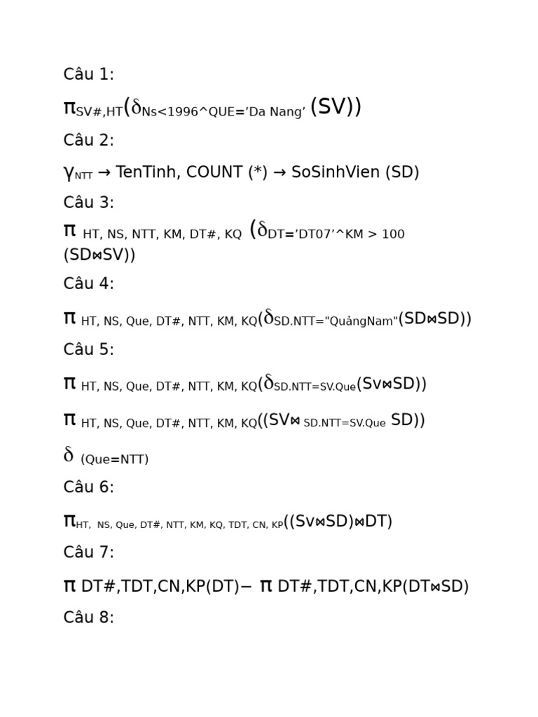 Bai Tap SQL | PDF