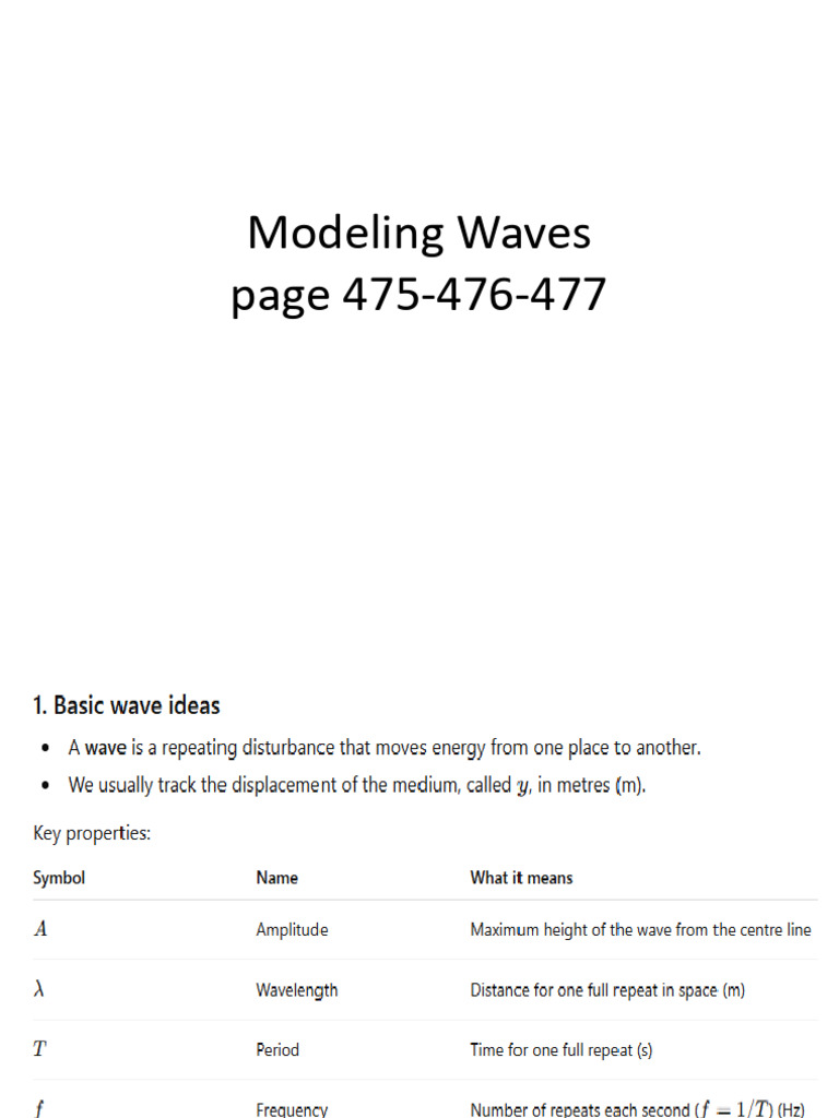 Modeling Waves | PDF