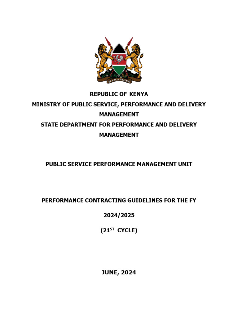 Performance Contracting Guidelines FY 2024/25 | PDF | Cost Of Living ...