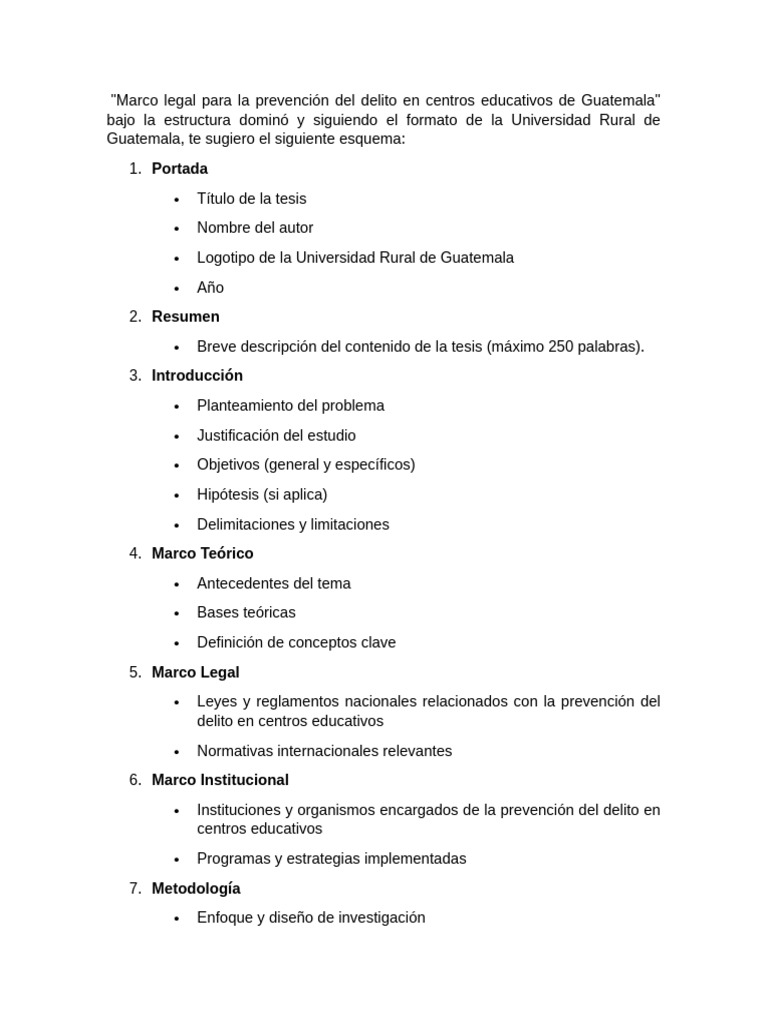 Marco Legal Para La Prevención Del Delito en Centros Educativos de ...