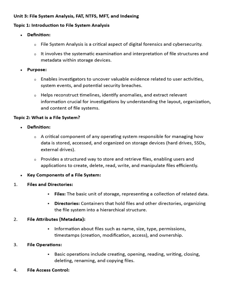 File System Analysis: FAT, NTFS, MFT | PDF | File System | Database Index