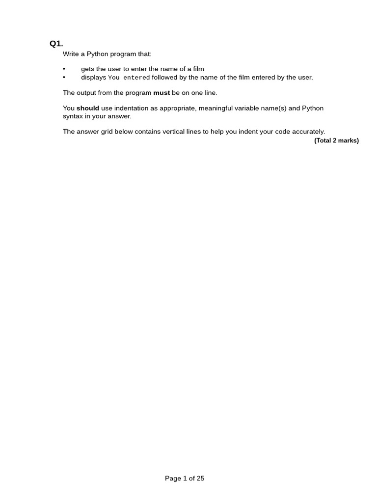 Jan1stLessonExamQs | PDF | Parameter (Computer Programming) | Computer ...