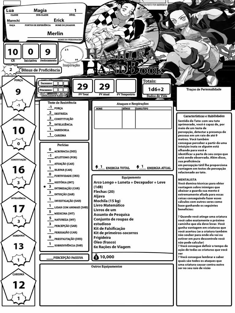 Ficha Do Merlin | PDF
