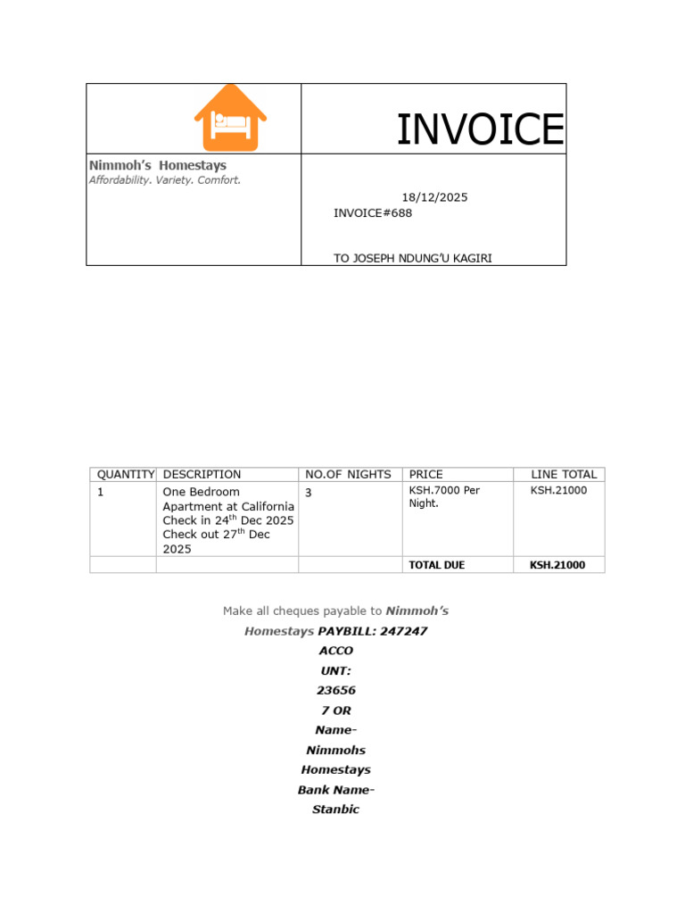 Joseph Invoice | PDF
