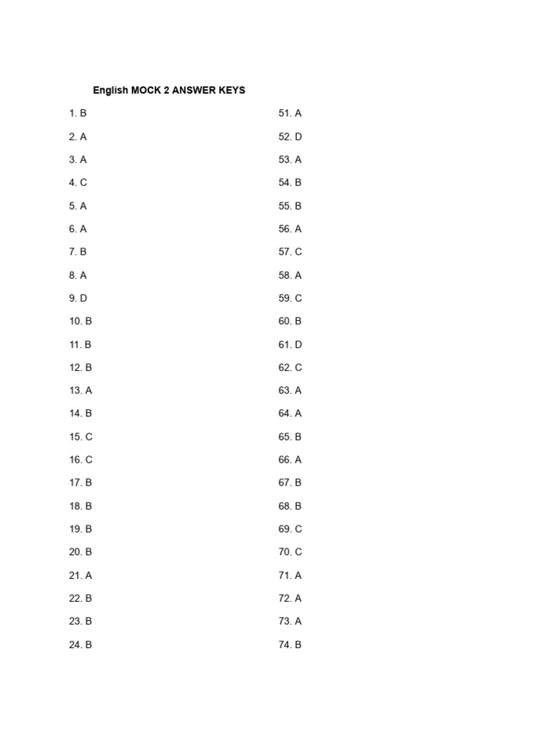 Mock 2 Answer | PDF