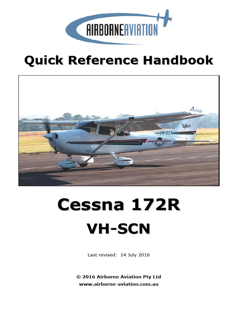 Cessna 172R Aircraft Reference Guide | PDF | Takeoff | Flap (Aeronautics)